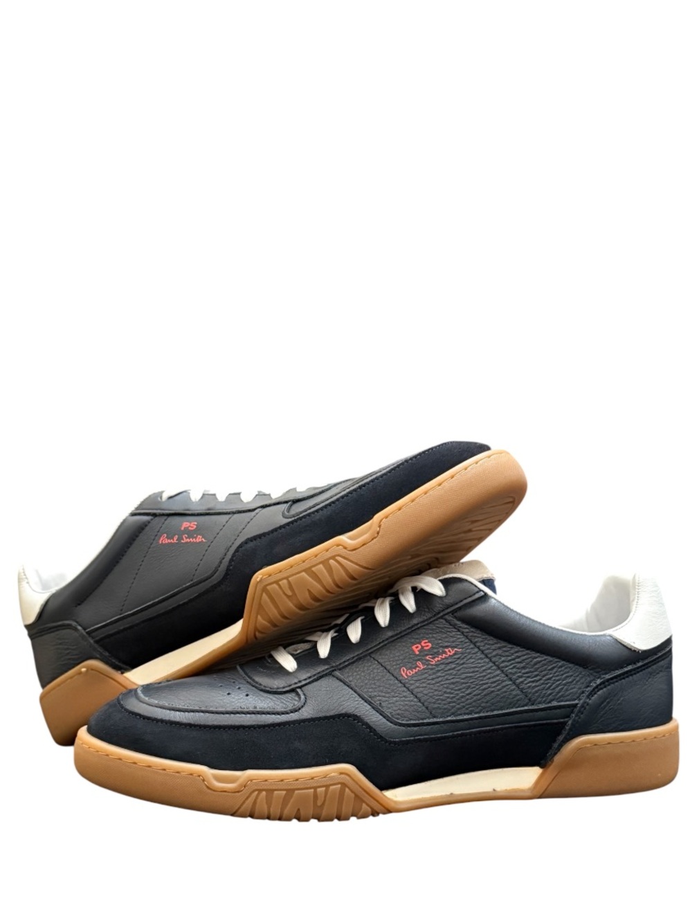 PS PAUL SMITH - BLUE WHITE RED LEATHER SNEAKERS RUBBER GUM SOLES “DOVER”
